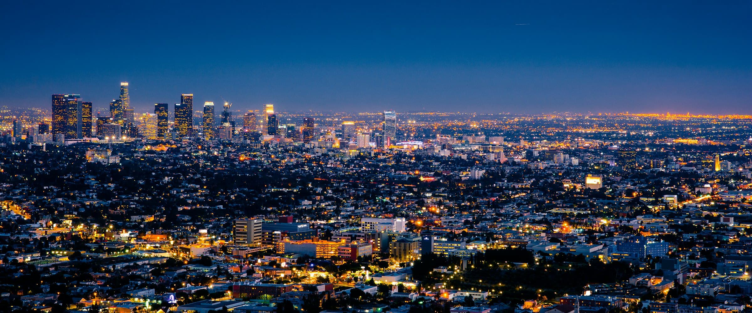 City skyline at night